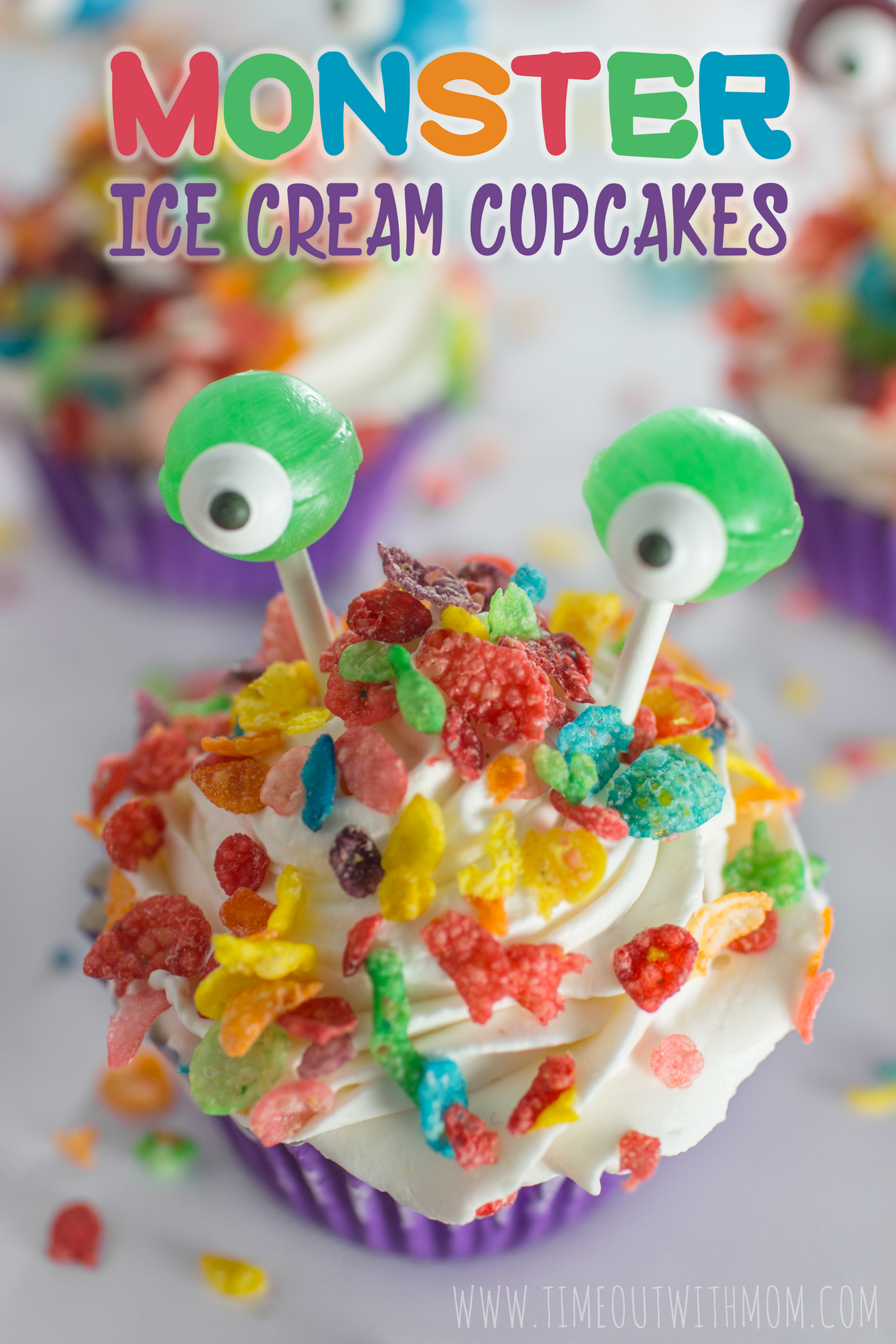 Monster Ice Cream Cupcakes