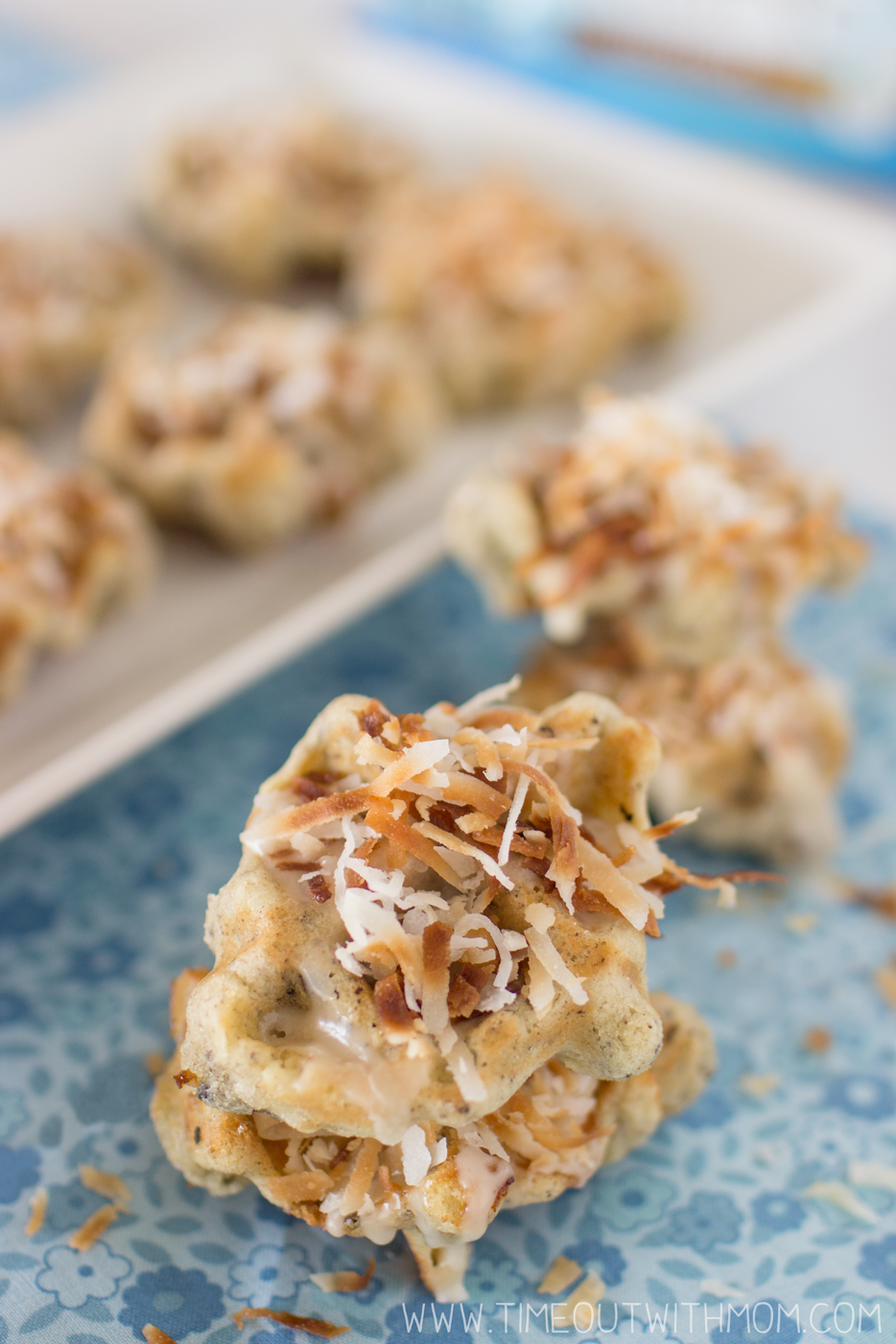 Toasted Coconut Waffle Bites